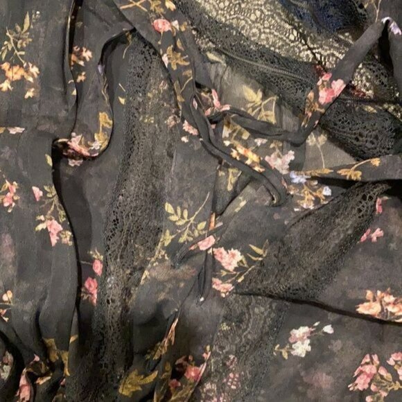 Zimmermann / Lace Up Sunny floral lace trim blouse 1 S - Picture 5 of 5